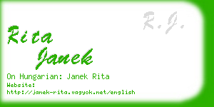 rita janek business card